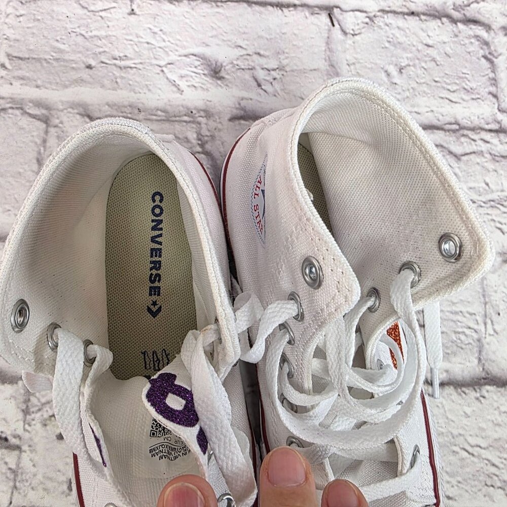 Girls Shoes Custom Converse All Star Youth High-Tops LUCIA Sz 2 & Puma Sz 2C - Picture 4 of 11